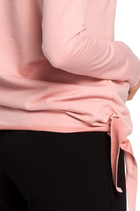 Bluza damska z sercem wiązana z boku różowa me048 Bluza damska z sercem wiązana z boku różowa me048