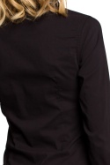 Koszula damska taliowana z wiskozy z długim rękawem czarna me067