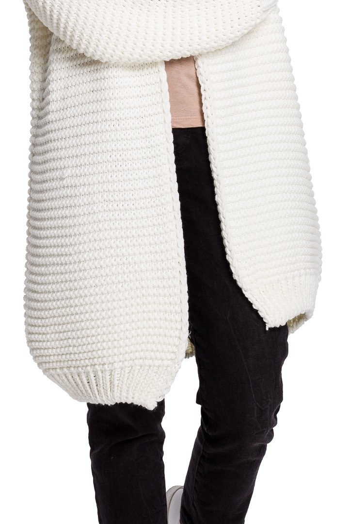 Kardigan damski oversize bez zapięcia szerokie rękawy ecru BK037 Kardigan damski oversize bez zapięcia szerokie rękawy ecru BK037