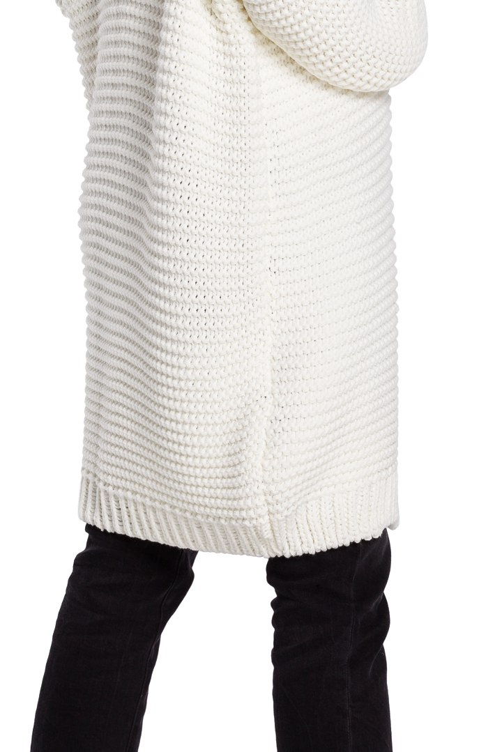 Kardigan damski oversize bez zapięcia szerokie rękawy ecru BK037 Kardigan damski oversize bez zapięcia szerokie rękawy ecru BK037