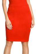 Elegancka sukienka ołówkowa midi z krótkim rękawem czerwona me013