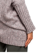 Sweter damski oversize asymetryczny z półgolfem szary me470
