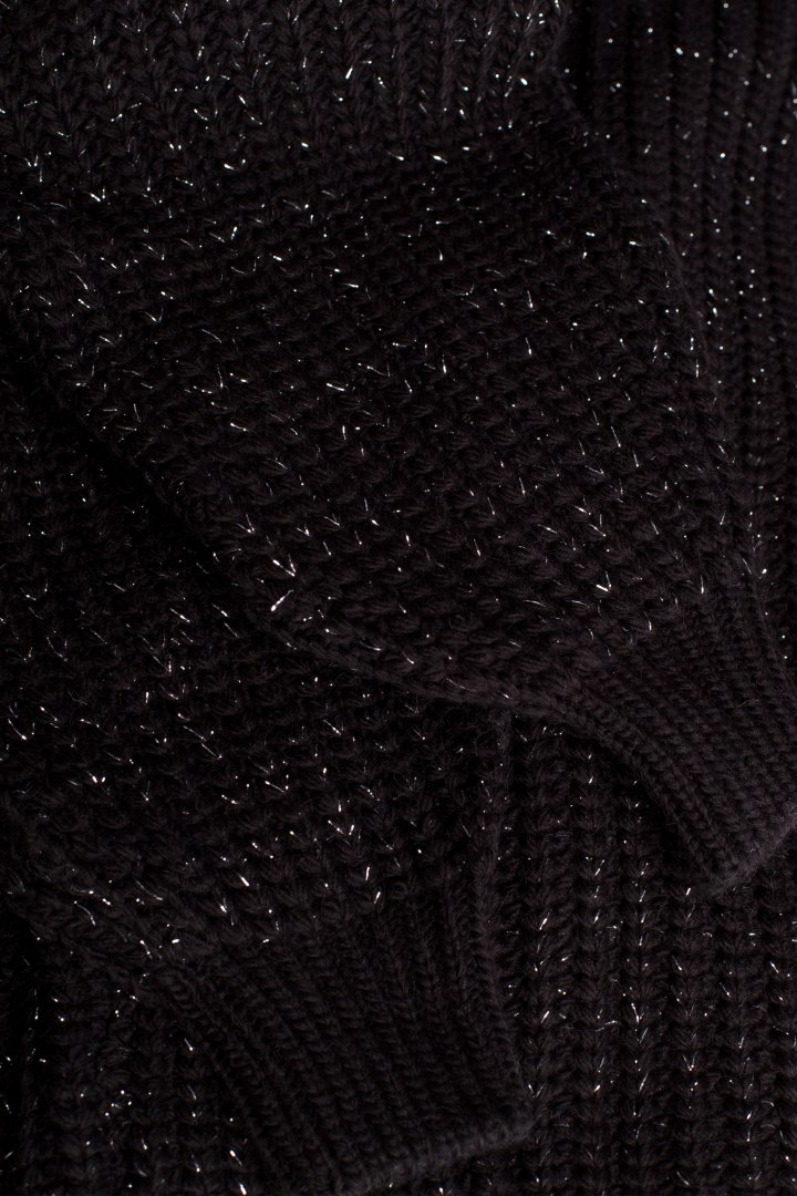 Sweter damski oversize z dekoltem V i szerokim rękawem czarny me471 Sweter damski oversize z dekoltem V i szerokim rękawem czarny me471