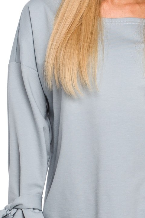 Bluza damska luźna z dzianiny dłuższy tył dekolt łódka gołębia me479 Bluza damska luźna z dzianiny dłuższy tył dekolt łódka gołębia me479
