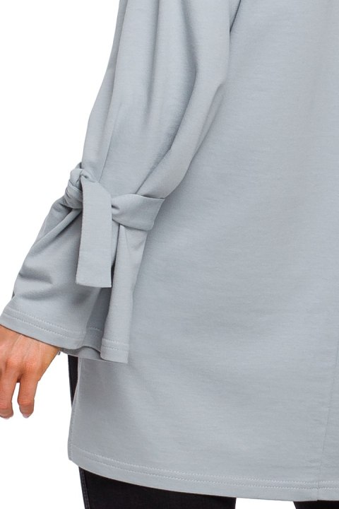 Bluza damska luźna z dzianiny dłuższy tył dekolt łódka gołębia me479 Bluza damska luźna z dzianiny dłuższy tył dekolt łódka gołębia me479