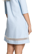 Sukienka z tiulową wstawką błękitna me219