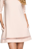 Sukienka z tiulową wstawką brzoskwiniowa me219
