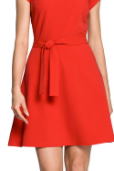 Sukienka rozkloszowana z dopasowaną górą czerwona me246
