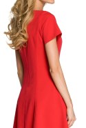 Sukienka taliowana z krótkimi rękawami czerwona me233