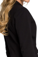 Żakiet damski bawełniany dopasowany zapinany na guzik czarny me243