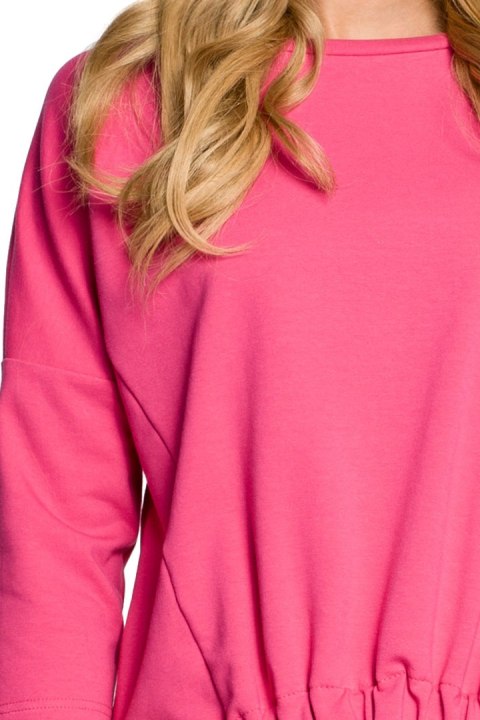 Bluza damska oversize z nietoperzowym rękawem 7/8 fuksja me315 Bluza damska oversize z nietoperzowym rękawem 7/8 fuksja me315