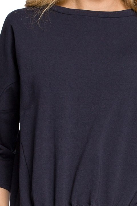 Bluza damska oversize z nietoperzowym rękawem 7/8 granatowa me315 Bluza damska oversize z nietoperzowym rękawem 7/8 granatowa me315