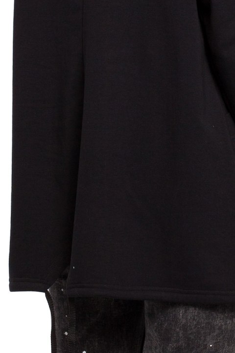 Bluza damska oversize z kominem i wiązaniem z tyłu czarna me260 Bluza damska oversize z kominem i wiązaniem z tyłu czarna me260