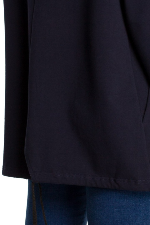 Bluza damska oversize z kominem i długim rękawem granatowa me344 Bluza damska oversize z kominem i długim rękawem granatowa me344