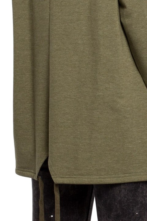 Bluza damska oversize z kominem i wiązaniem z tyłu khaki me260 Bluza damska oversize z kominem i wiązaniem z tyłu khaki me260