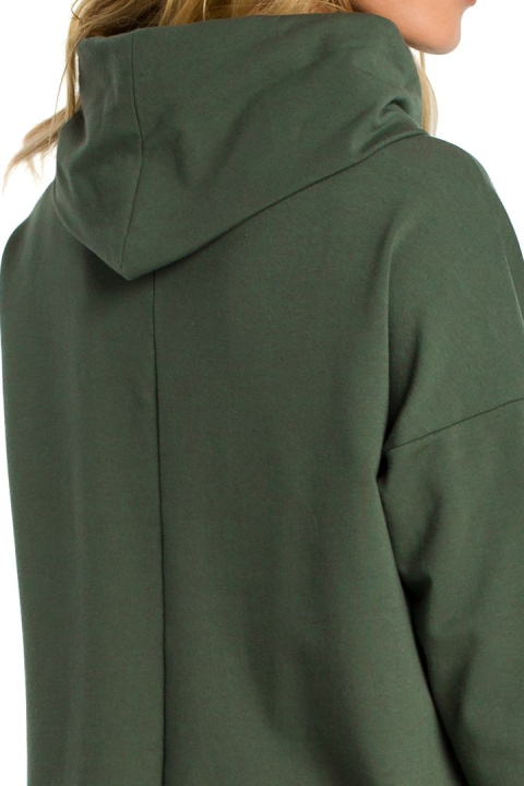 Bluza damska oversize z kominem i długim rękawem zielona me344 Bluza damska oversize z kominem i długim rękawem zielona me344