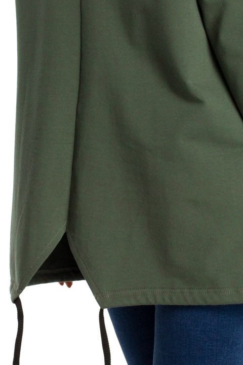Bluza damska oversize z kominem i długim rękawem zielona me344 Bluza damska oversize z kominem i długim rękawem zielona me344