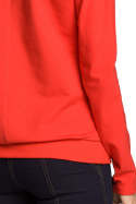 Bluza damska z falbanką i kimonowymi rękawami czerwona me331