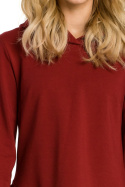 Bluza damska z kapturem bordowa me345