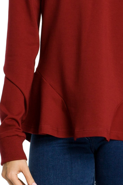 Bluza damska z kapturem bordowa me345 Bluza damska z kapturem bordowa me345