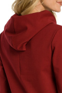 Bluza damska z kapturem bordowa me345