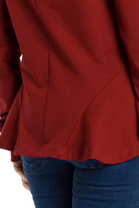 Bluza damska z kapturem bordowa me345 Bluza damska z kapturem bordowa me345
