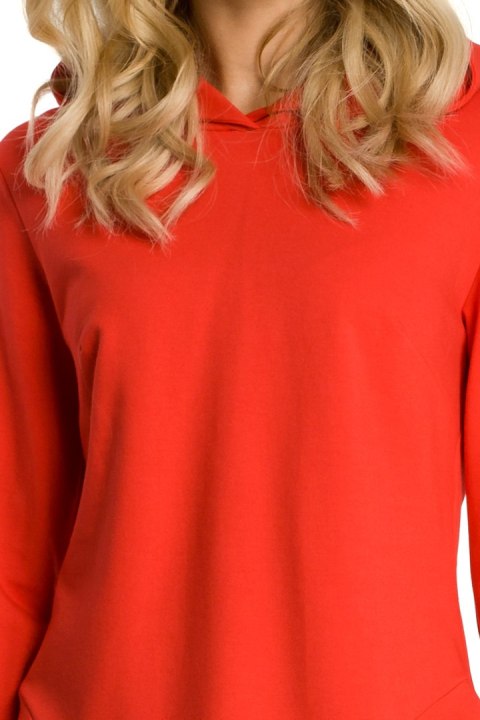 Bluza damska z kapturem czerwona me345 Bluza damska z kapturem czerwona me345