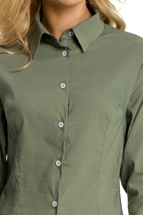 Koszula damska zapinana na guziki khaki me340 Koszula damska zapinana na guziki khaki me340