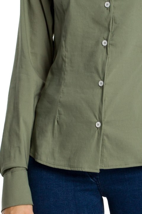 Koszula damska zapinana na guziki khaki me340 Koszula damska zapinana na guziki khaki me340