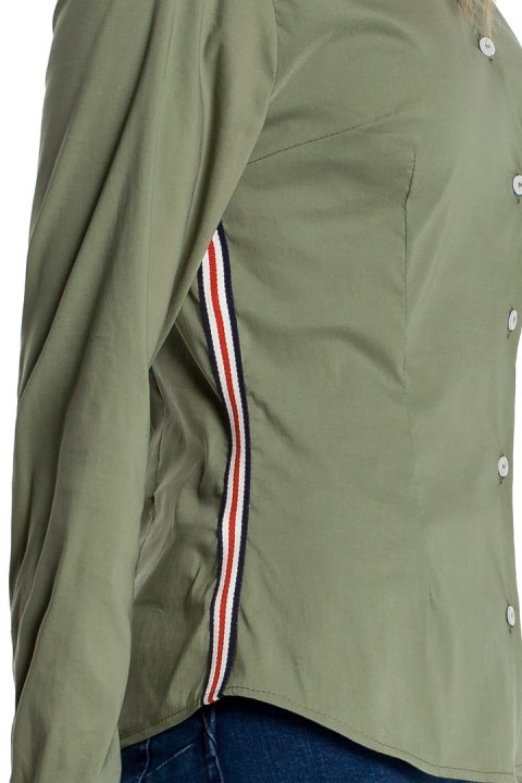 Koszula damska zapinana na guziki khaki me340 Koszula damska zapinana na guziki khaki me340
