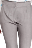 Eleganckie spodnie damskie cygaretki proste nogawki szare me303