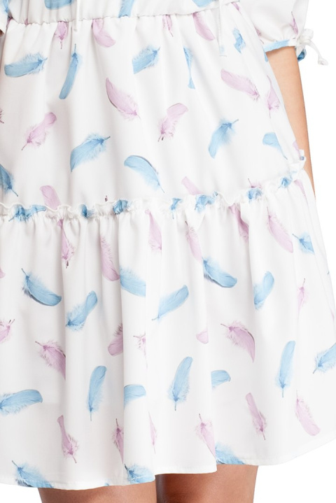 Sukienka boho z nadrukiem biała1 me300 Sukienka boho z nadrukiem biała1 me300