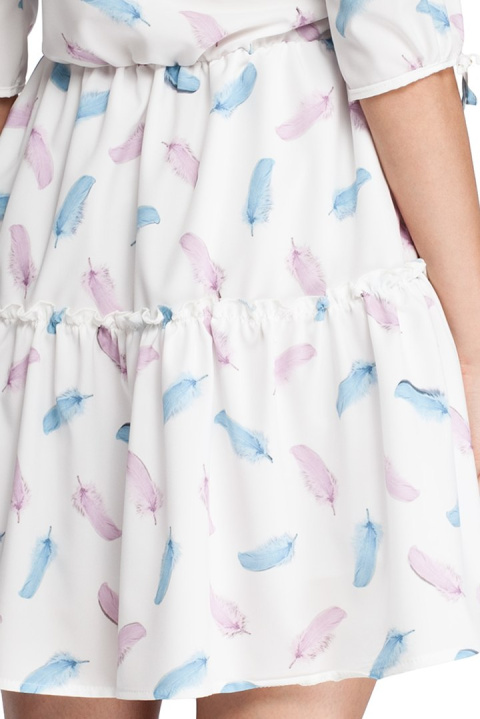 Sukienka boho z nadrukiem biała1 me300 Sukienka boho z nadrukiem biała1 me300