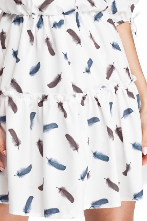 Sukienka boho z nadrukiem biała2 me300 Sukienka boho z nadrukiem biała2 me300