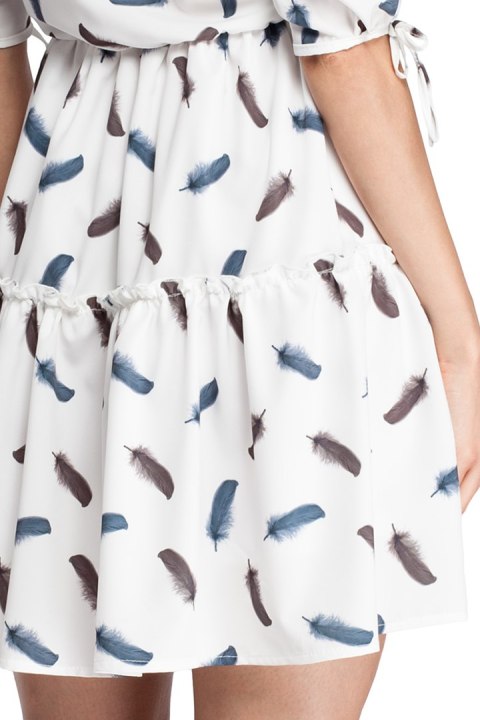 Sukienka boho z nadrukiem biała2 me300 Sukienka boho z nadrukiem biała2 me300