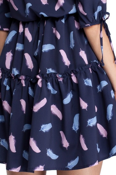 Sukienka boho z nadrukiem granatowa me300 Sukienka boho z nadrukiem granatowa me300