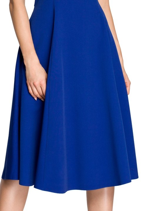 Sukienka elegancka z rozkloszowanym dołem chabrowa me271 Sukienka elegancka z rozkloszowanym dołem chabrowa me271