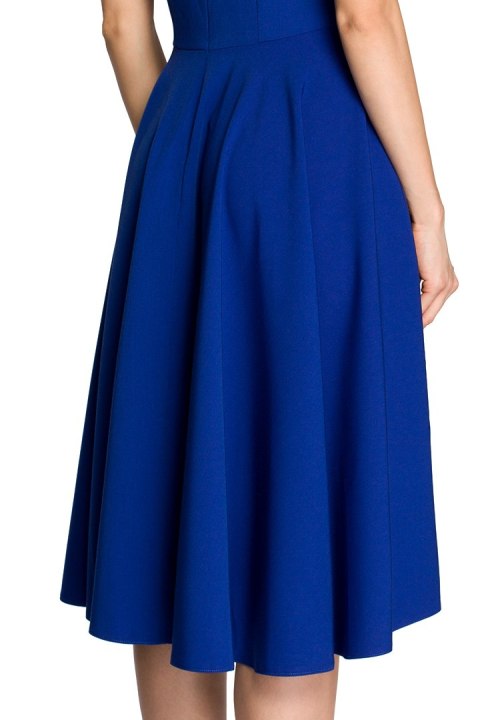 Sukienka elegancka z rozkloszowanym dołem chabrowa me271 Sukienka elegancka z rozkloszowanym dołem chabrowa me271