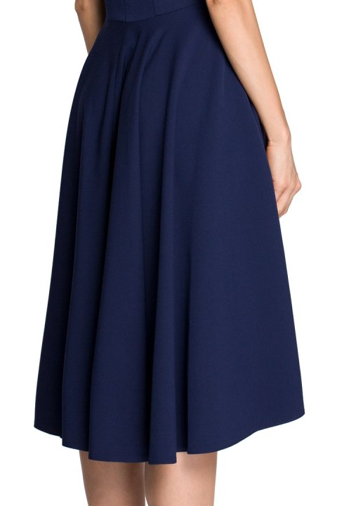 Sukienka elegancka z rozkloszowanym dołem granatowa me271 Sukienka elegancka z rozkloszowanym dołem granatowa me271