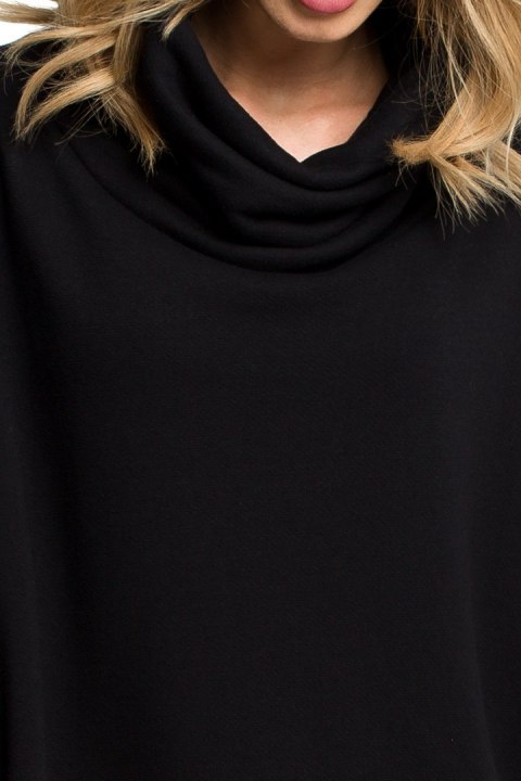 Bluza damska ponczo oversize z długim rękawem czarna me389 Bluza damska ponczo oversize z długim rękawem czarna me389
