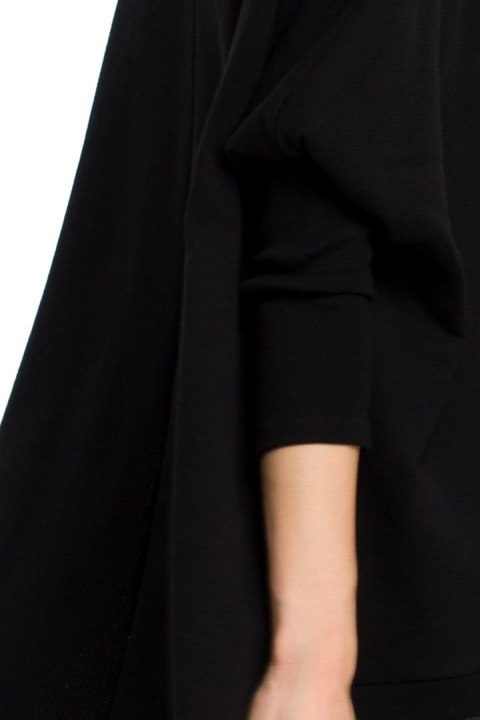 Bluza damska ponczo oversize z długim rękawem czarna me389 Bluza damska ponczo oversize z długim rękawem czarna me389