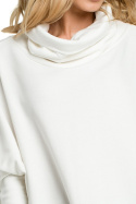 Bluza damska ponczo oversize z długim rękawem ecru me389