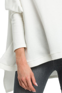 Bluza damska ponczo oversize z długim rękawem ecru me389