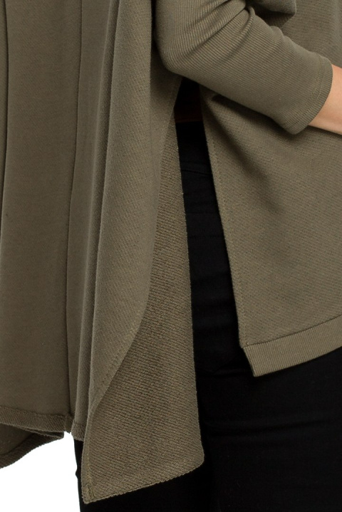 Bluza damska ponczo oversize z długim rękawem khaki me389 Bluza damska ponczo oversize z długim rękawem khaki me389