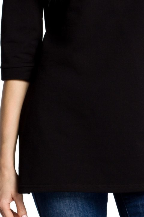 Bluza damska z zamkiem o fasonie litery A czarna me356 Bluza damska z zamkiem o fasonie litery A czarna me356