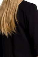 Bluza damska z zamkiem o fasonie litery A czarna me356