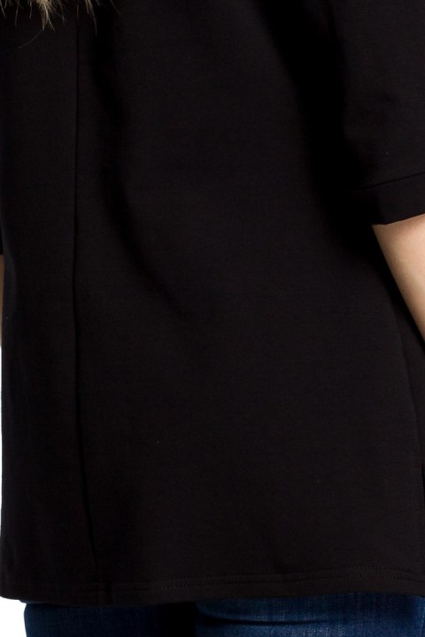 Bluza damska z zamkiem o fasonie litery A czarna me356 Bluza damska z zamkiem o fasonie litery A czarna me356