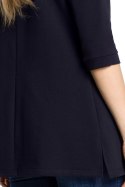 Bluza damska z zamkiem o fasonie litery A granatowa me356
