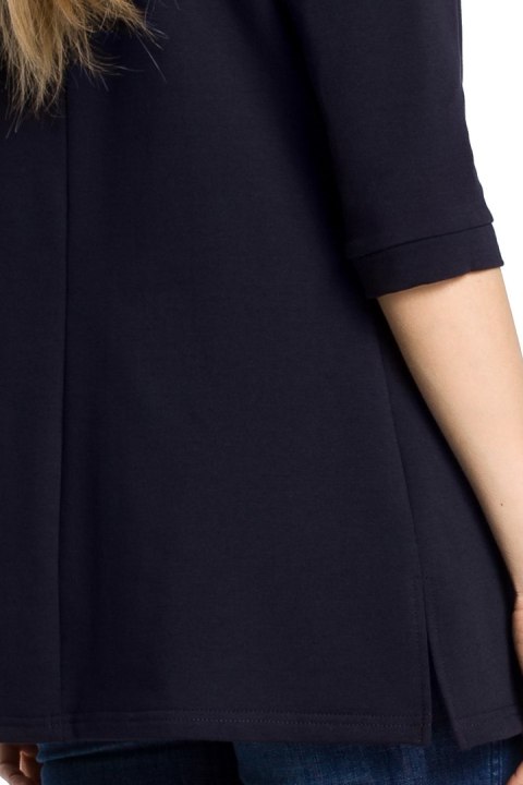 Bluza damska z zamkiem o fasonie litery A granatowa me356 Bluza damska z zamkiem o fasonie litery A granatowa me356