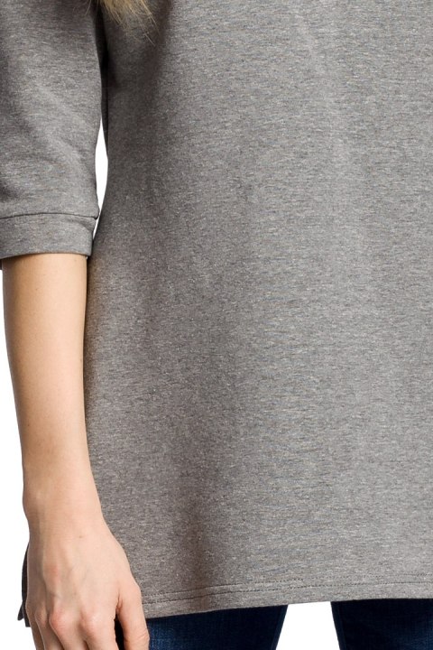 Bluza damska z zamkiem o fasonie litery A szara me356 Bluza damska z zamkiem o fasonie litery A szara me356